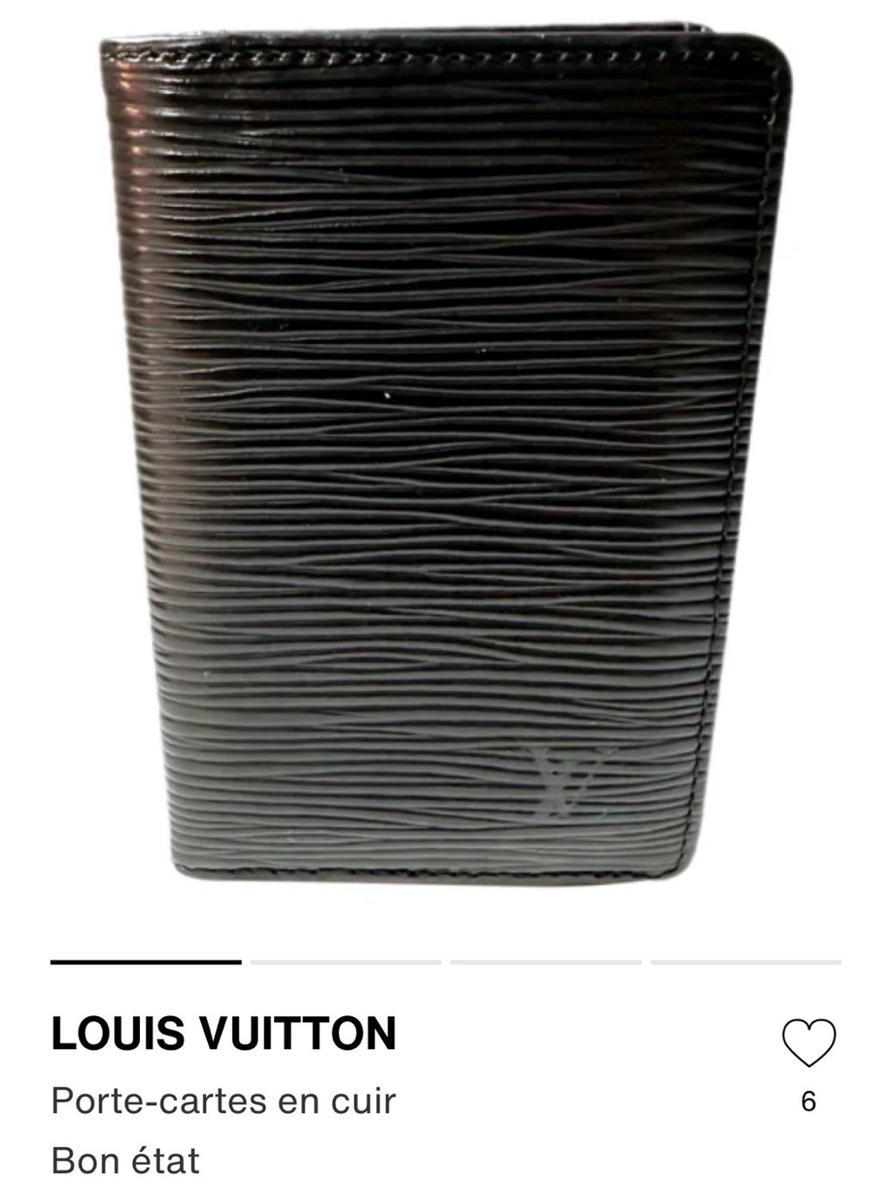 Louis-Vuitton black leather porte-carte